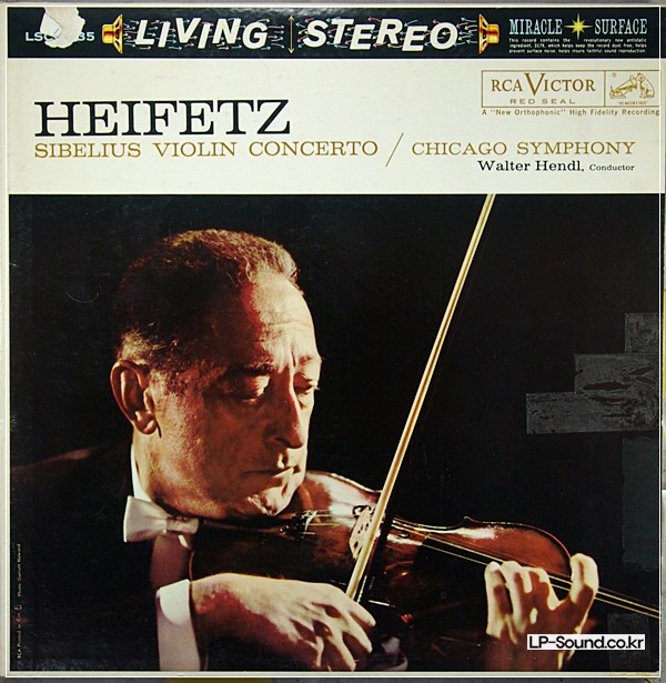 SIBELIUS CONCERTO HEIFETZ / WALTER HENDEL LIVING STREO /SD/ LSC 2435