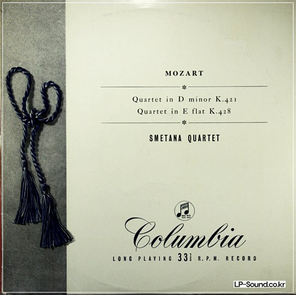 MOZART - STRING QUARTETS 15 & 16 LP, SMETANA QUARTET, COLUMBIA 33CX 1424