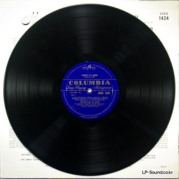 MOZART - STRING QUARTETS 15 & 16 LP, SMETANA QUARTET, COLUMBIA 33CX 1424