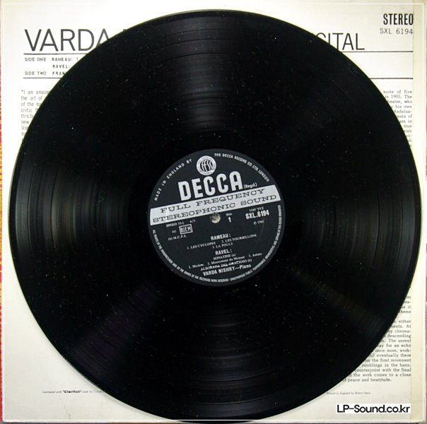 VARDA NISHRY PIANO RECITAL ED2 DECCA WBG SXL 6194