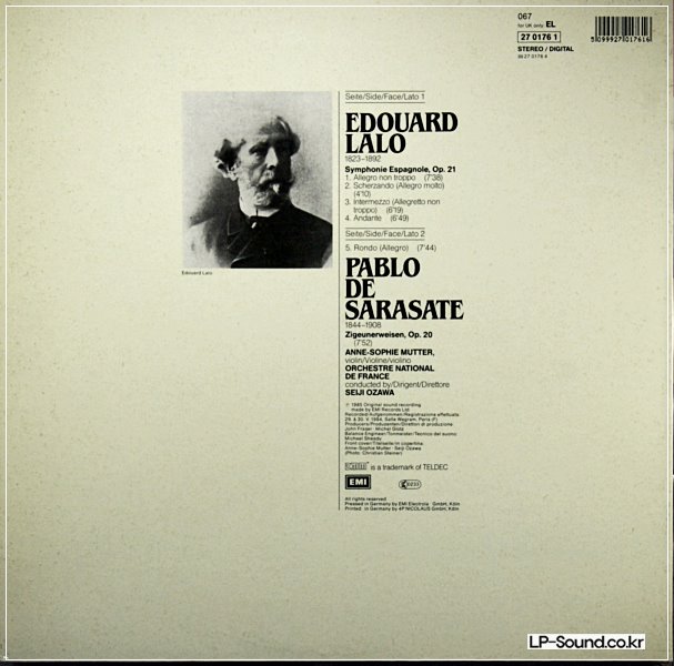 LALO SYMPHONIE. ESPAGNOLE ZIGEUNERWEISEN MUTTER OZAWA  DIGITAL 27 0176 1