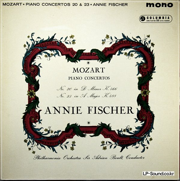 MOZART PIANO CONCERTOS 20 & 23 ANNIE FISCHER  B/G 33CX 1686
