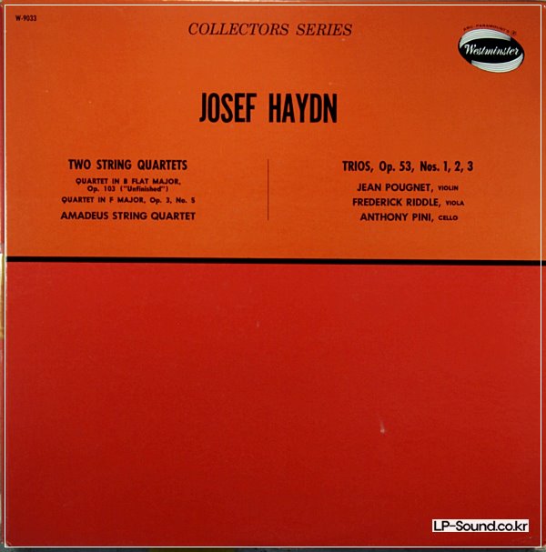 HAYDN TWO STRING QUARTETS / STRING TRIOS, OP. 53, NOS. 1, 2, 3 W-9033