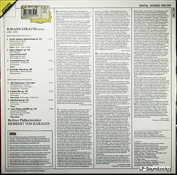 JOHANN STRAUSS THE BLUE DANUBE BERLIN PHILHARMONIC HERBERT VON KARAJAN