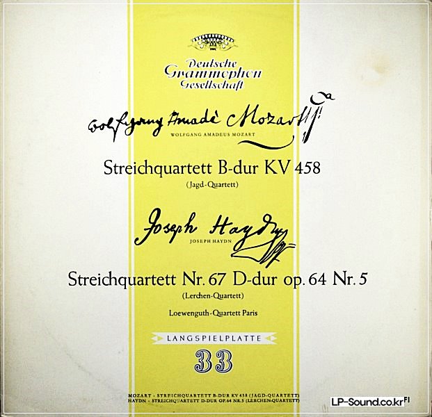 HAYDN STRING QUARTETS LOEWENGUTH QUARTET DGG LPM 18 315 TULIP