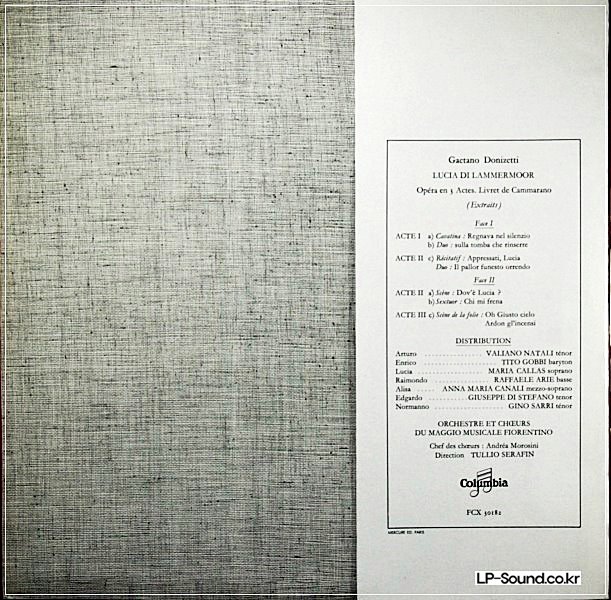 CALLAS SINGS LUCIA / COLUMBIA FCX 30182