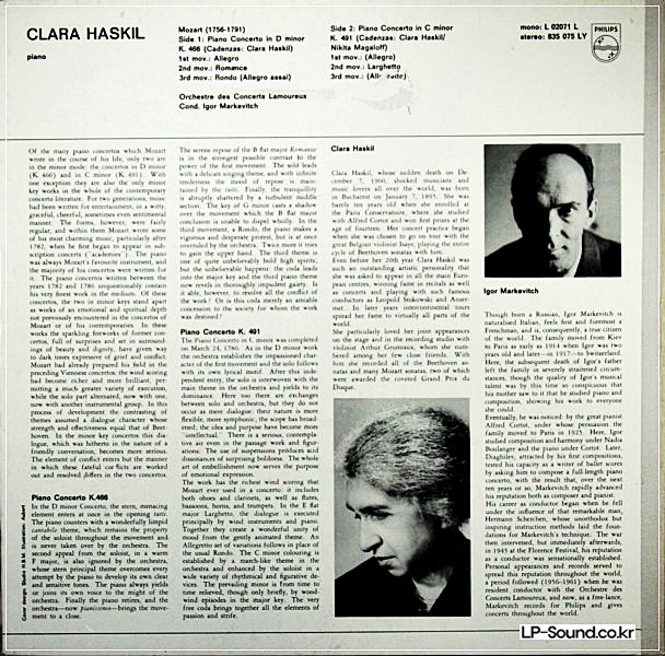 MOZART K.466/K.491 *CLARA HASKIL PHILIPS  835 075 AY