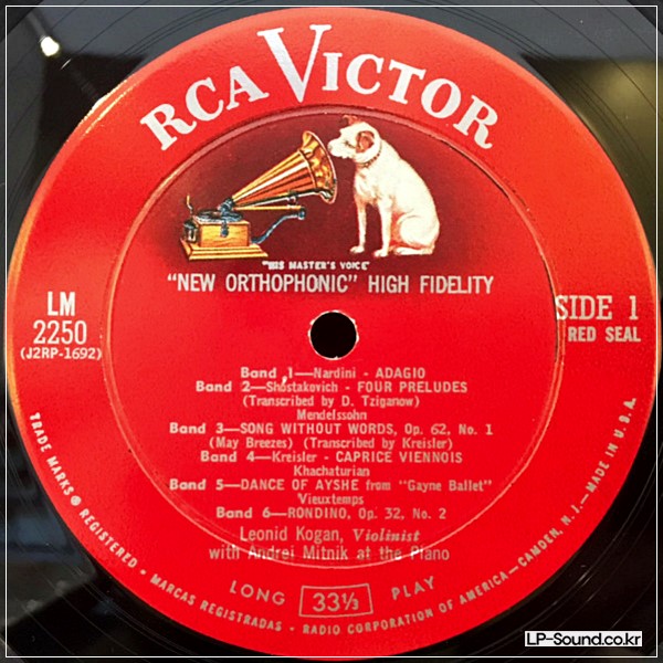LEONID KOGAN ENCORES MONO LM 2250 RCA SHADED DOG 1958