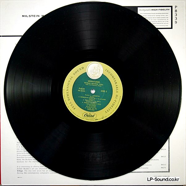 NATHAN MILSTEIN VIOLIN RECITAL MILSTEIN MINIATURES USA ED1 CAPITOL P-8339