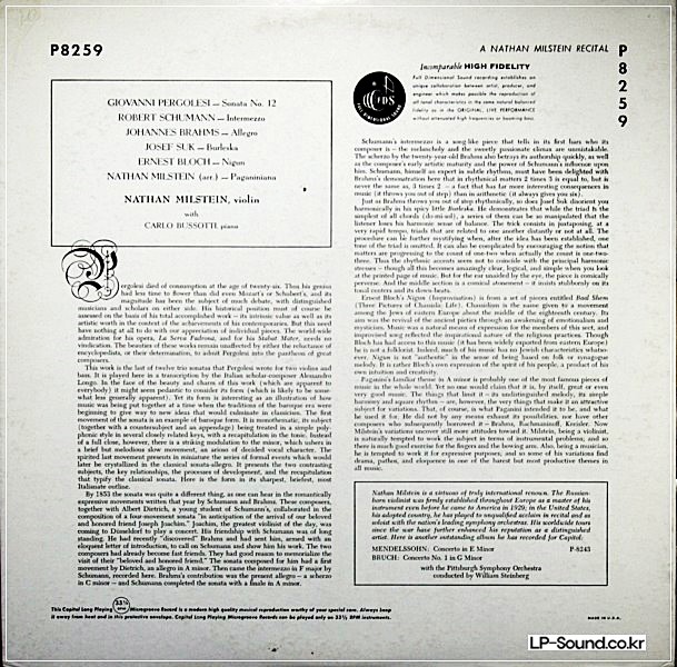 NATHAN MILSTEIN–A MILSTEIN RECITAL ,CARLO BUSSOTTI . 1ST U.S CAPITOL P-8259