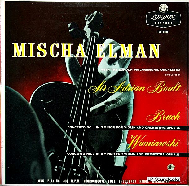 MISCHA ELMAN VIOLIN BRUCH WIENIAWSKI CONCERTOS UK LONDON LL 1486