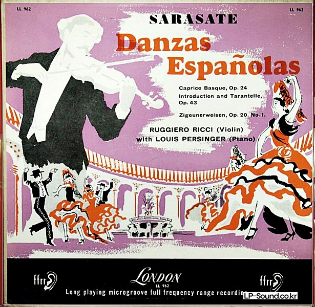 RUGGIERO RICCI - SARASATE -DANZAS ESPANOLAS - LONDON RECORDS FFRR - LL 962