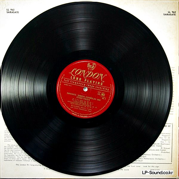 RUGGIERO RICCI - SARASATE -DANZAS ESPANOLAS - LONDON RECORDS FFRR - LL 962
