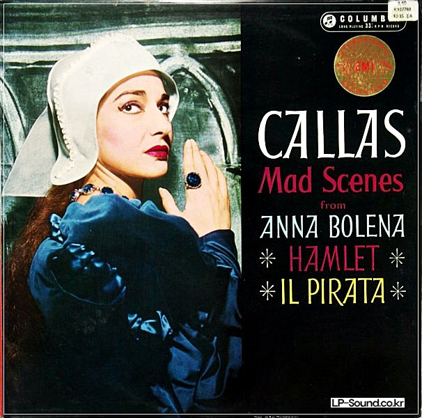 MARIA CALLAS MAD SCENES T/S B/S TURQUOISE SILVER COLUMBIA STEREO SAX 2320