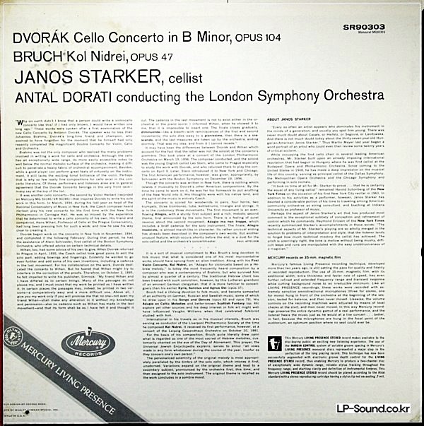 DVORAK CELLO CONC/BRUCH KOL NIDRE JANOS STARKER  SR 90303