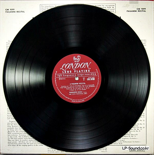 RUGGIERO RICCI A PAGANINI RECITAL  LONDON  CM 9099