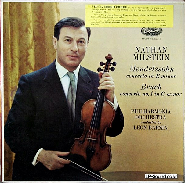 MENDELSSOHN BRUCH VIOLIN CONCERTONATHAN MILSTEIN  CAPITOL P 8518
