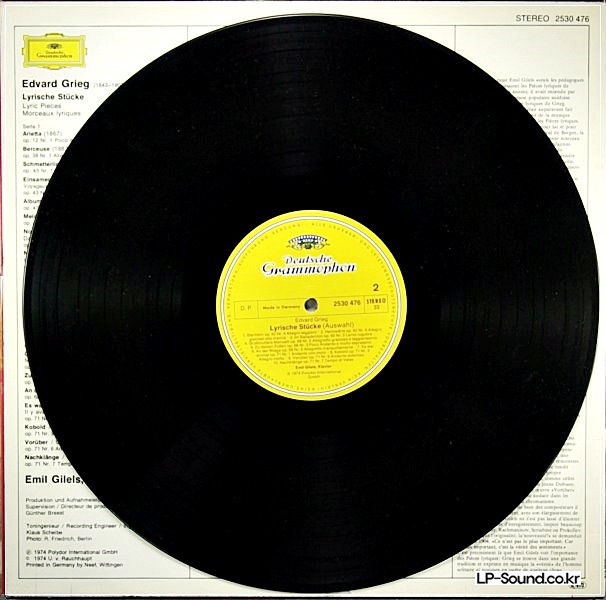 EMILE GILELS - FROM THE LYRIC PIECES // EDWARD GRIEG DG 2530 476