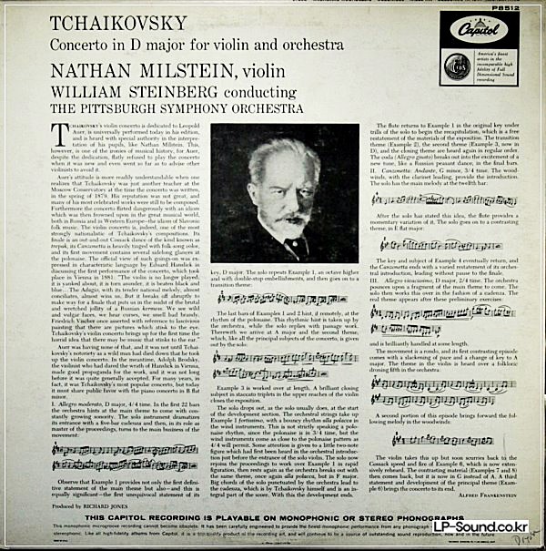TCHAIKOVSKY VIOLIN CTO* STEINBERG MILSTEIN CAPITOL P 8512