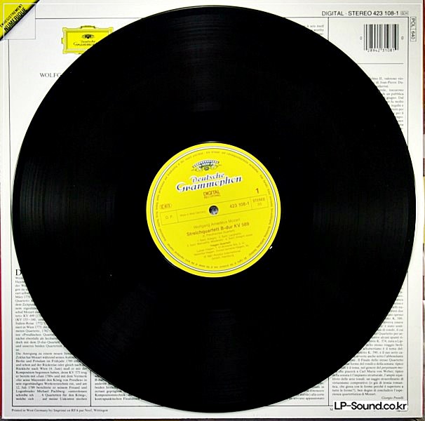 MOZART STRING QUARTETS K.589 & 590 HAGEN QUARTET  DG 423 108-1