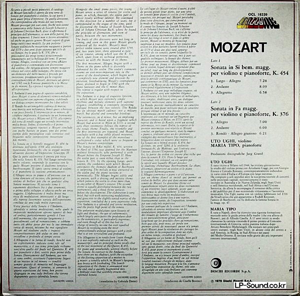 MOZART SONATAS FOR VIOLIN & PIANO K.454 + K.376MARIA TIPO / UTO UGHI
