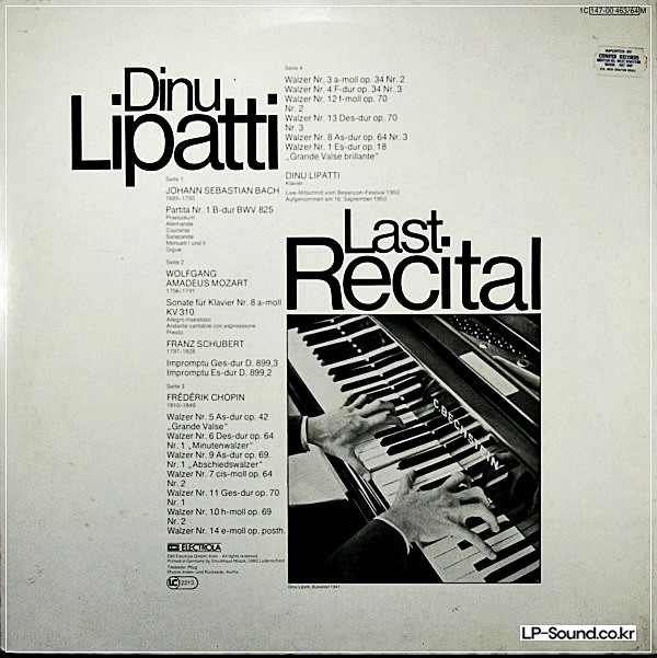 DINU LIPATTI LAST RECITAL BESANCON 1950 / DACAPO
