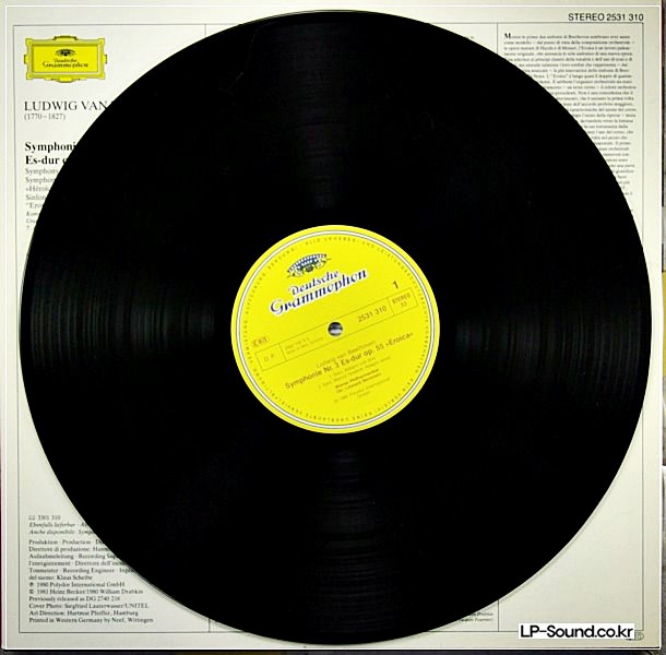 BEETHOVEN SYMPHONIE NO. 3 EROICA, WIENER BERNSTEIN, DG 2531 310