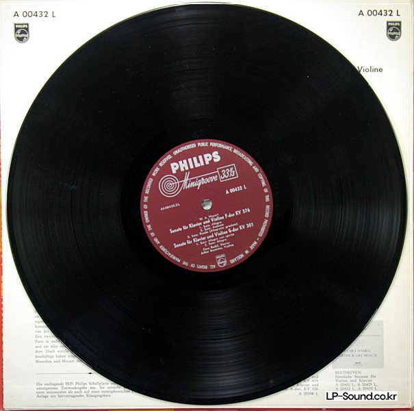 MOZART VIOLIN SONATAS GRUMIAUX HASKIL PHILIPS   835 103 AY