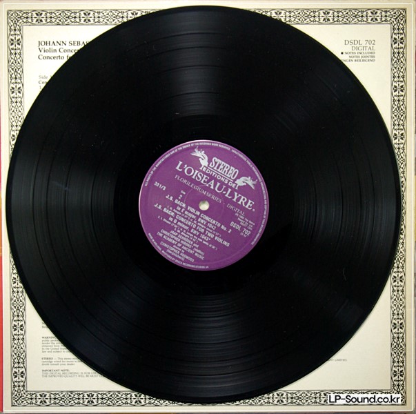 BACH VIOLIN CONCERTOS HOGWOODL'OISEAU- LYRE DIGITAL LP DSDL-702
