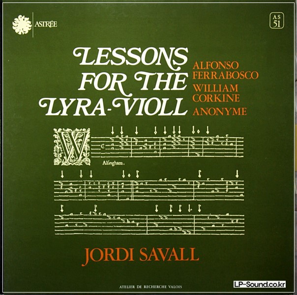 JORDI SAVALL - LESSONS FOR THE LYRA-VIOLL  ASTREE 51