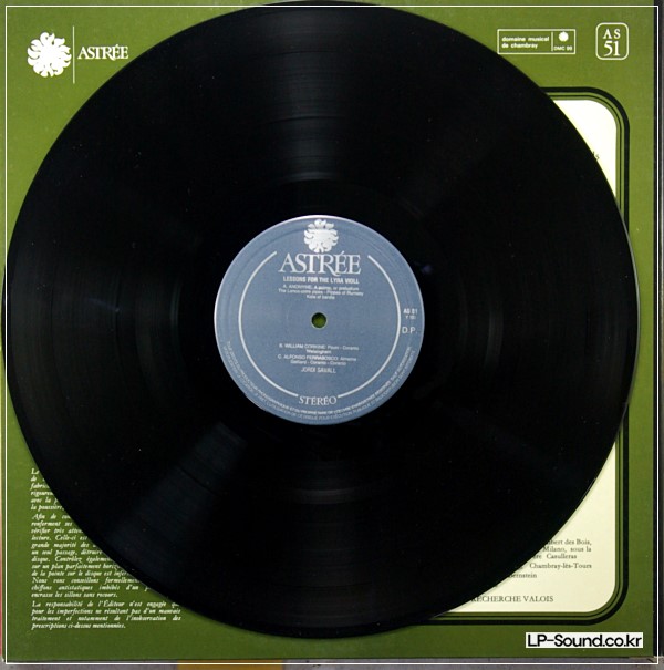 JORDI SAVALL - LESSONS FOR THE LYRA-VIOLL  ASTREE 51