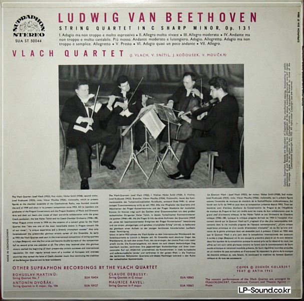 BEETHOVEN STRING QUARTET IN C SHARP MINOR VLACH QUARTET  SUA ST 50044