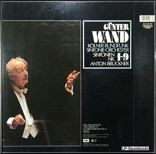 BRUCKNER SYMPHONIES 1-9 GUNTER WAND 12LP HARMONIA MUNDI