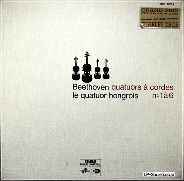 BEETHOVEN QUARTETS 1-6 QUATUOR HONGROIS COLUMBIA 3LP