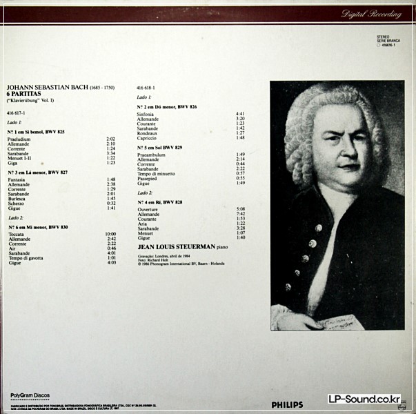 BACH THE 6 PARTITAS STEUERMANN PIANO 2LP PHILIPS 416 616-1 DIGITAL STEREO