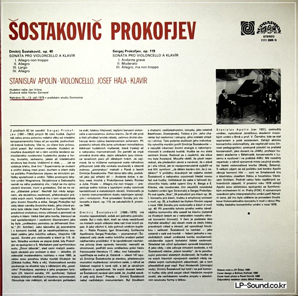 SOSTAKOVIC, PROKOFJEV,S. SONATY PRO VIOLONCELLO A KLAVíR