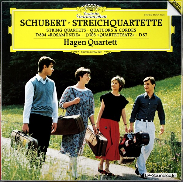 SCHUBERT STRING QUARTETS HAGEN QUARTETT DGG 419 171-1 DIGITAL STEREO