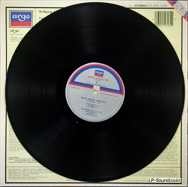 MOZART VIOLIN CONCERTO 3/4 IONA BROWN DECCA 6.42407