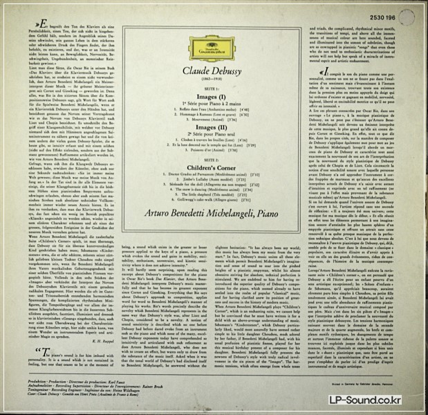 DEBUSSY IMAGES 1/II CHILDRENS CORNER MICHELANGELI  DG 2530 196