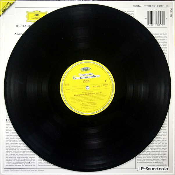 RICHARD STRAUSS ALSO SPRACH ZARATHUSTRA DON JUAN- DGG 410 959-1