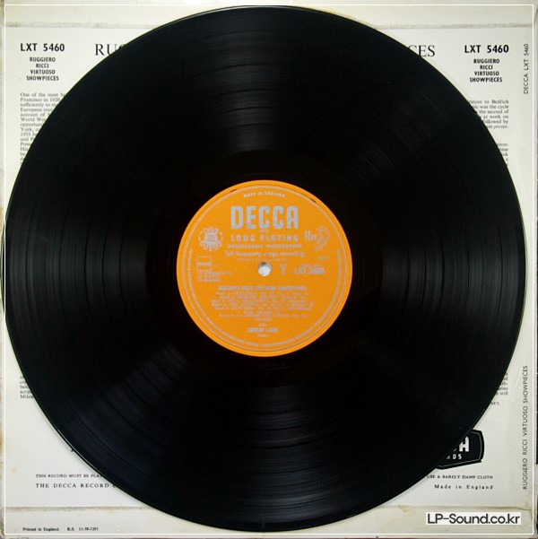 RICCI / LUSH - DECCA LXT 5460 - VIRTUOSO SHOWPIECES  LXT 5460