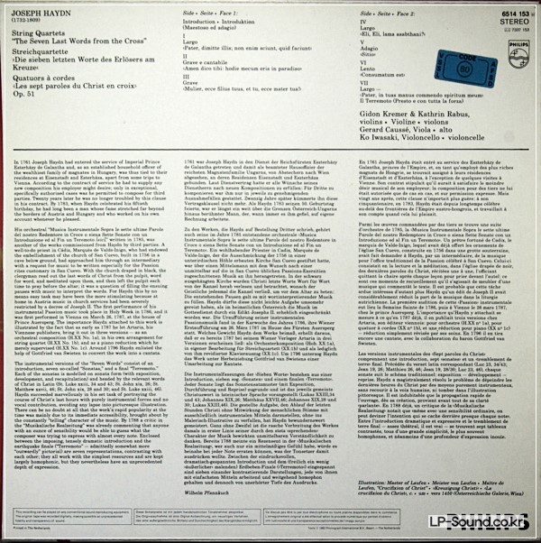HAYDN: SEVEN LAST WORDS GIDON KREMER  PHILIPS 6514 153