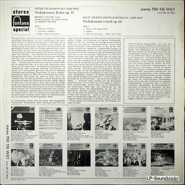 MENDELSSOHN/TCHAIKOVSKY VIOLIN CCONCERTO MICHELE AUCLAIR 700 155