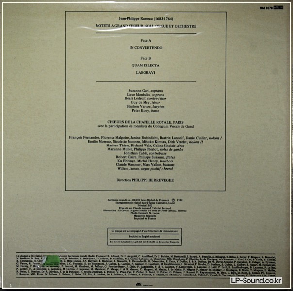 RAMEAU  LES GRANDS MOTETS  HERREWEGHE   HARMONIA HM 1078