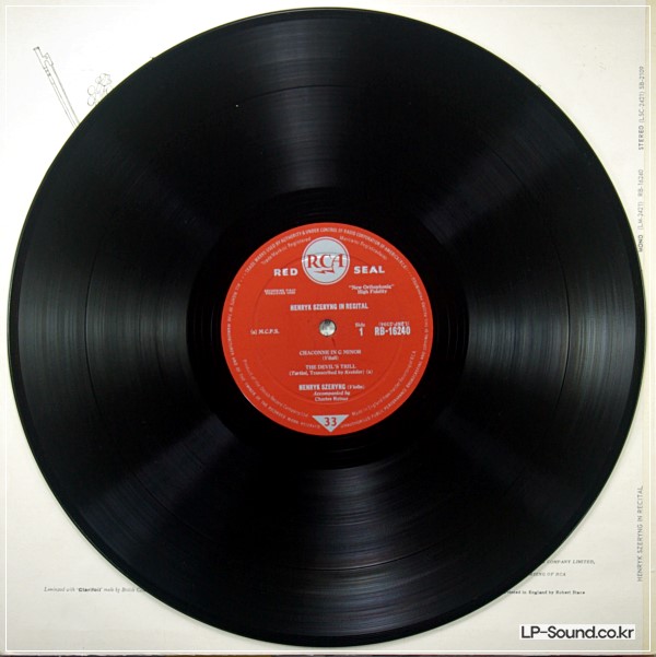 HENRYK SZERYNG* IN RECITAL *DEVIL'S TRILL* VITALI CHACONNE RCA RB 16240