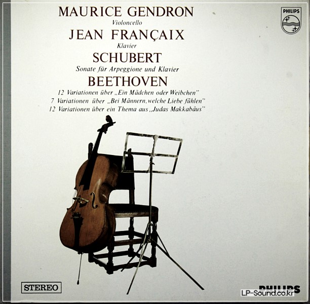 GENDRON FRANCAIX SCHUBERT ARPEGGIONE BEETHOVEN DUTCH ED1 PHILIPS STEREO