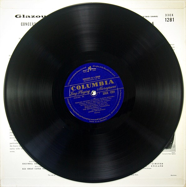 MICHAEL RABIN - GLAZUNOV & PAGANINI LP COLUMBIA B/G 33CX 1281 UK ED1