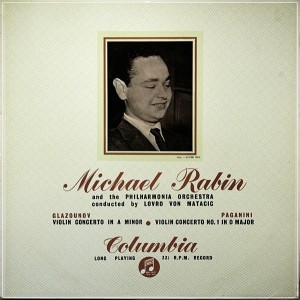 MICHAEL RABIN - GLAZUNOV & PAGANINI LP COLUMBIA B/G 33CX 1281 UK ED1