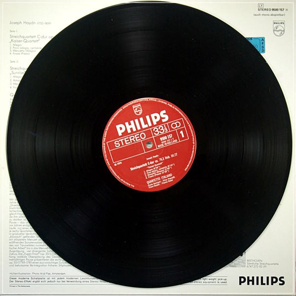 HAYDN STRING QUARTETS OP. 76 NO. 3 PHILIPS 9500 157