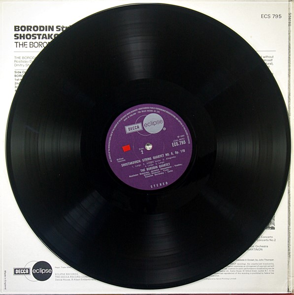 SHOSTAKOVICH STRING QUARTET NO 8/BORODIN STRING QUARTET NO 2ECS 795